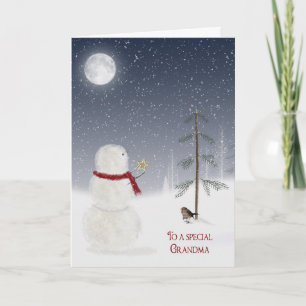 Christmas Snowman for Grandma Holiday Card