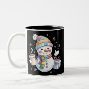 Christmas Snowman Gift Holiday Winter Xmas Coffee Two-Tone Coffee Mug