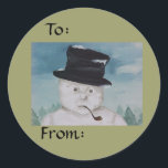 Christmas Snowman Gift Sticker<br><div class="desc">Christmas Snowman Gift Sticker... use this as a gift tag on your presents. Snowman painted by... me!!</div>