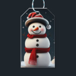 Christmas Snowman Gift Tag<br><div class="desc">This Christmas snowman gift tag is the perfect addition to your holiday presents. Featuring a charming snowman design, it adds a touch of whimsy and cheer to any gift. The snowman is depicted wearing a festive scarf and hat, with a carrot nose and coal eyes and buttons. It is surrounded...</div>