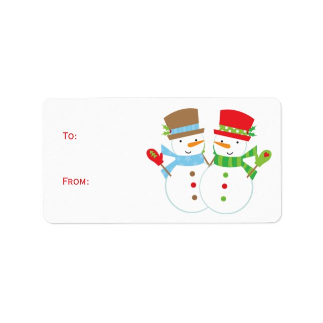 Christmas Snowman Gift Tag Labels (Front)