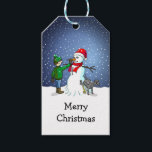 Christmas Snowman Gift Tags<br><div class="desc">The Boy,  Dog and Christmas Snowman on Gift Tags.</div>