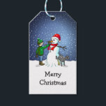 Christmas Snowman Gift Tags<br><div class="desc">The Boy, Dog and Christmas Snowman on Gift Tags.</div>