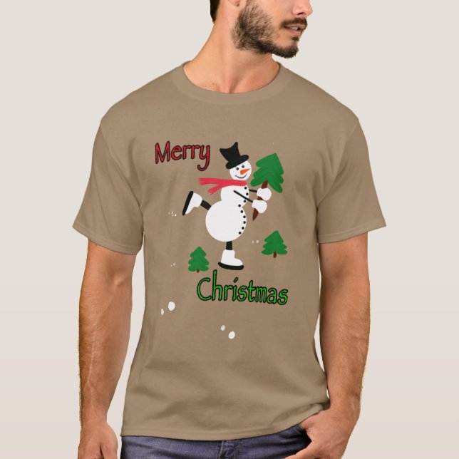 Christmas snowman girl T-Shirt (Front)