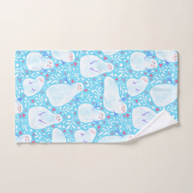 Christmas snowman hand towel (Hand Towel)