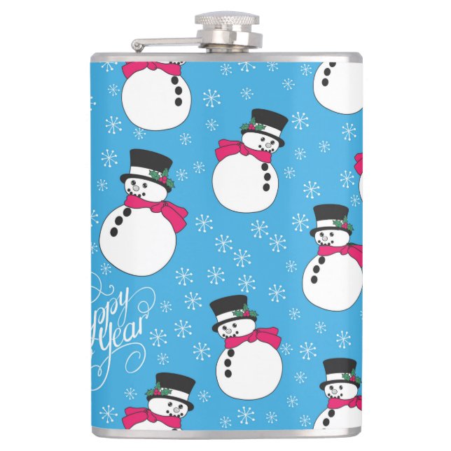 Christmas snowman hip flask (Front)