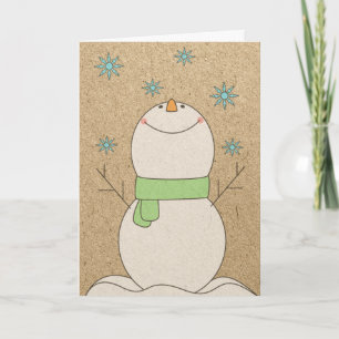 Christmas Snowman Holiday Card