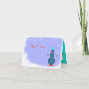 Christmas snowman holiday card