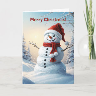 Christmas Snowman  Holiday Card
