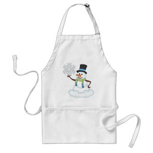 Christmas Snowman Holiday cartoon apron