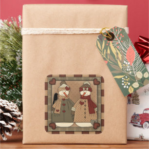 Christmas Snowman Holiday cartoon sticker