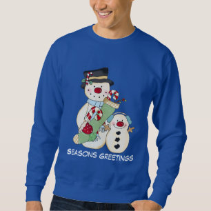 Christmas Snowman Holiday mens sweatshirt