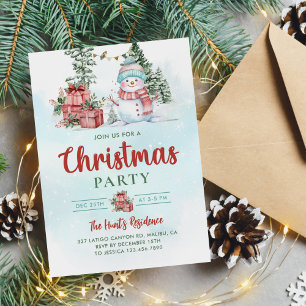 Christmas Snowman Holiday Party Invitation