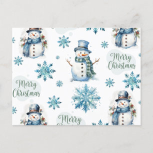 Christmas Snowman Holiday Postcard