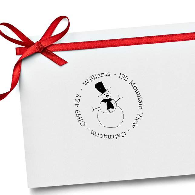 Christmas Snowman Home Address  Self-inking Stamp (Creator Uploaded)