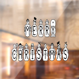 Christmas Snowman Home Decoration 11x8 Store Vinyl