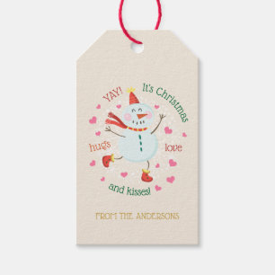 Christmas Snowman Hugs Love Kisses Gift Tags