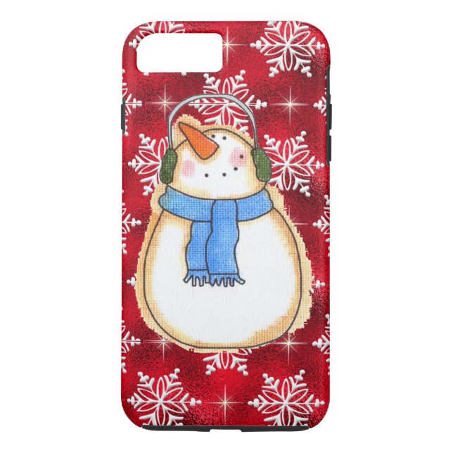 Christmas snowman iPhone 7 plus tough case (Back)