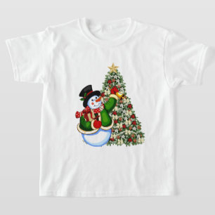 Christmas snowman kids Holiday t-shirt