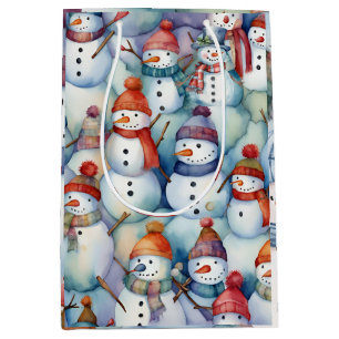 Christmas Snowman Kids  Medium Gift Bag