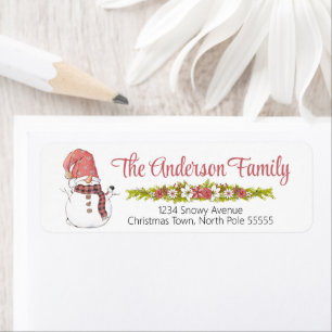 Christmas Snowman Label