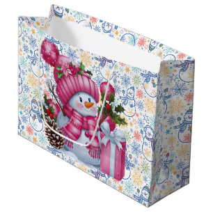 Christmas Snowman  Large Gift Bag