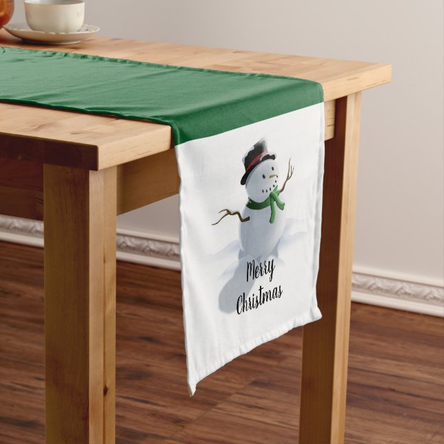 Christmas Snowman Long Table Runner (In Situ)