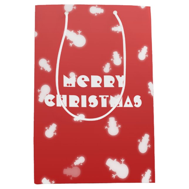 Christmas Snowman Medium Gift Bag (Front)