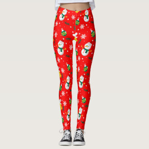 Christmas Snowman, Men Women & Kids, Xmas Decor Leggings