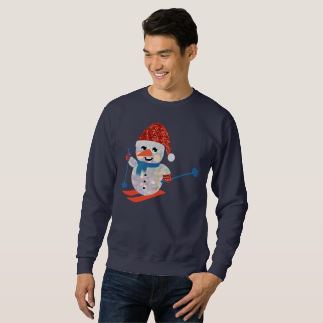 christmas snowman mens sweatshirt (Front Full)