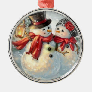 Christmas Snowman Metal Tree Decoration