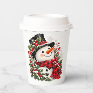 Christmas Snowman Paper Cups