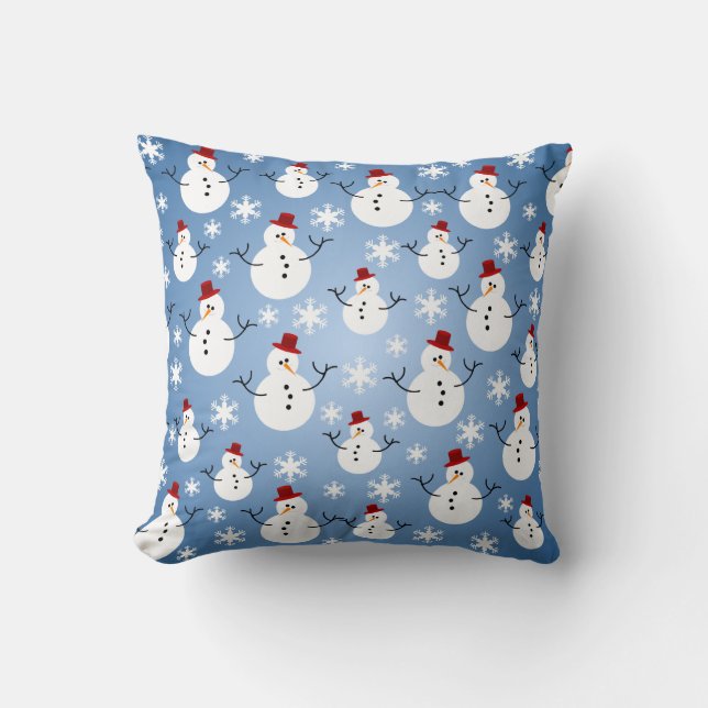 Christmas Snowman Pattern Cushion (Front)
