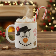 Christmas Snowman Personalise Fun Hot Cocoa or