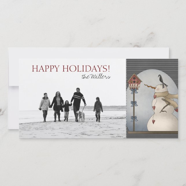 Christmas Snowman Photo Cards (Front)