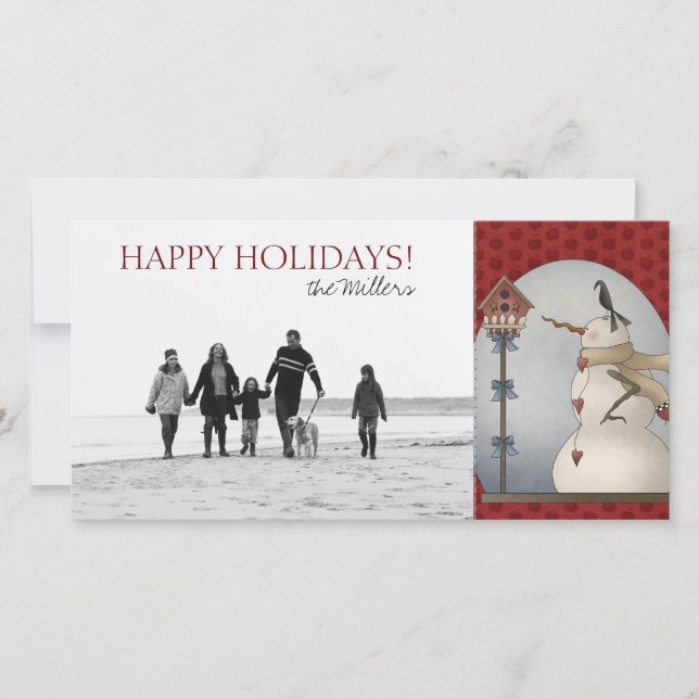 Christmas Snowman Photo Cards (Front)