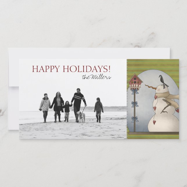 Christmas Snowman Photo Cards (Front)