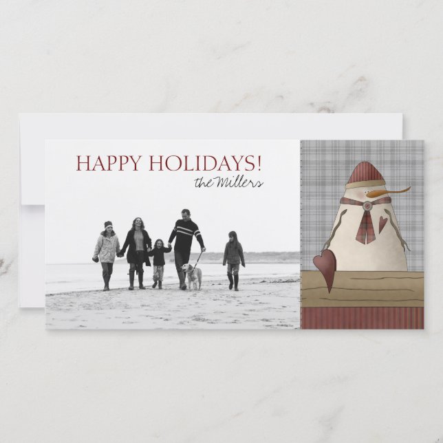 Christmas Snowman Photo Cards (Front)