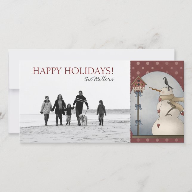 Christmas Snowman Photo Cards (Front)