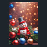 Christmas Snowman Photo Print<br><div class="desc">Christmas Decorated Snowman</div>
