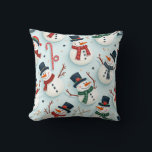 Christmas Snowman Pillow Cushion<br><div class="desc">This is a Christmas snowman cushion,  the cute snowman image will make you happy just looking at it.</div>