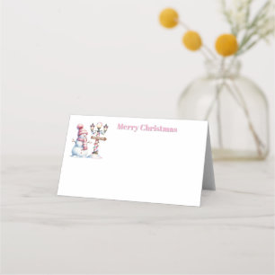Christmas Snowman Place Card