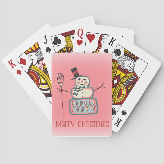 Christmas Snowman Playing Cards (Back)