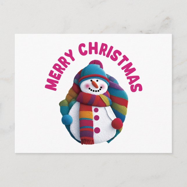 Christmas Snowman Postcard (Front)