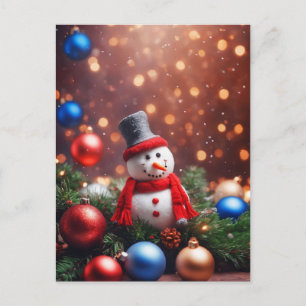 Christmas Snowman Postcard