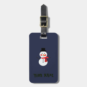 Christmas Snowman/Red Scarf Luggage Tag