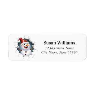 Christmas Snowman Return Address Label