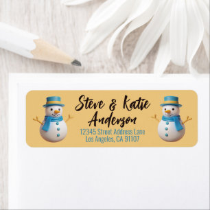 Christmas Snowman Return Address Labels