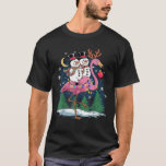 Christmas Snowman Riding Flamingo Xmas Girls Women T-Shirt<br><div class="desc">Christmas Snowman Riding Flamingo Xmas Girls Women</div>