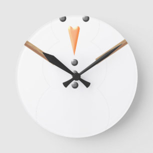 christmas snowman round clock